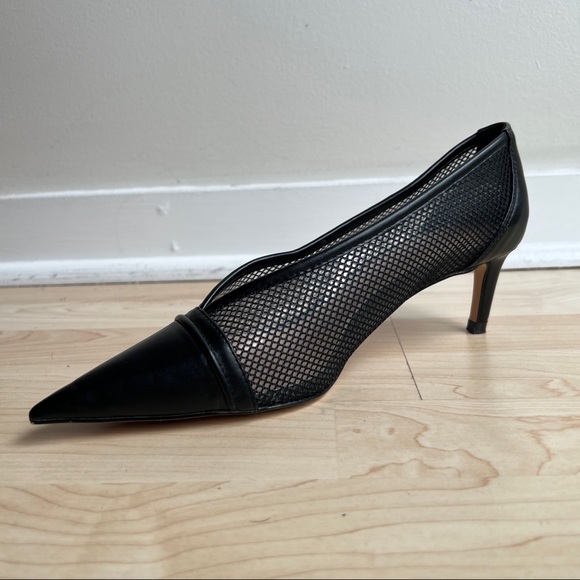 Zara pointy toe kitten heel pumps with mesh detail - Picture 2 of 12